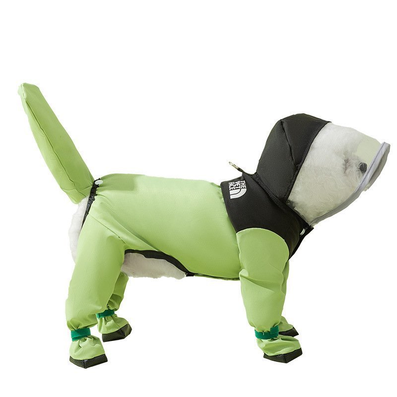 主图_4 Full-Body Waterproof 4-Legged Dog Raincoat for Small Dogs, Dirt-Resistant Pet Apparel for Rainy Days – Bild 1